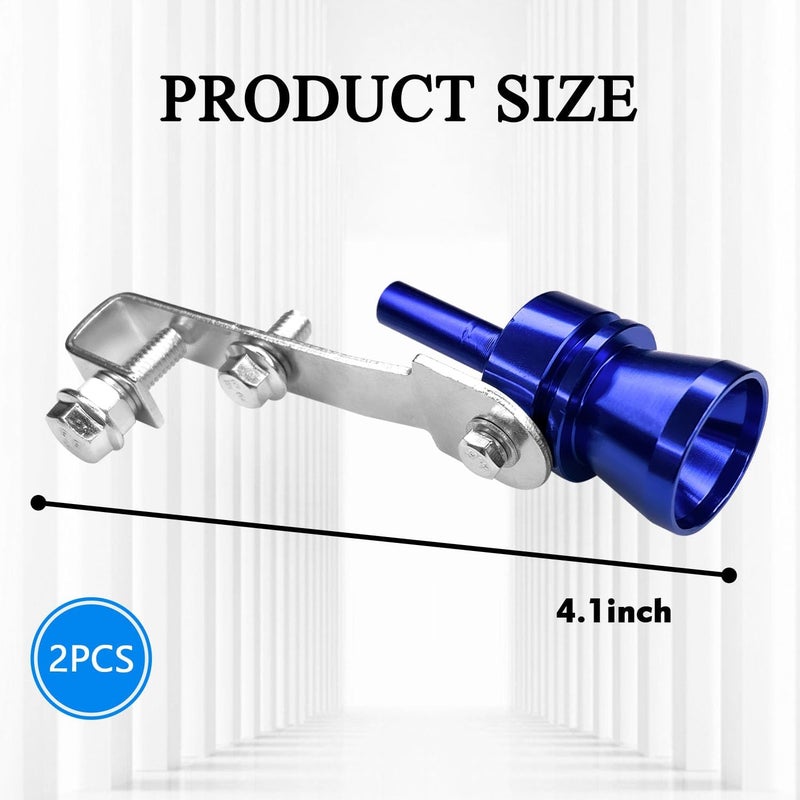 Hirificing 2PCS Exhaust Turbo Whistle, Loud Turbo Sound Booster Exhaust Muffler Pipe Aluminum Alloy Whistle,Car Roar Maker Turbo Sound Enhancer Whistle Simulator(XL-Blue) - Image 2